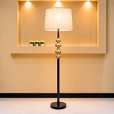 Modern Black &amp; Gold Beaded Floor Lamp
