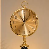 Elegant Gold &amp; Black Tripod Floor Clock