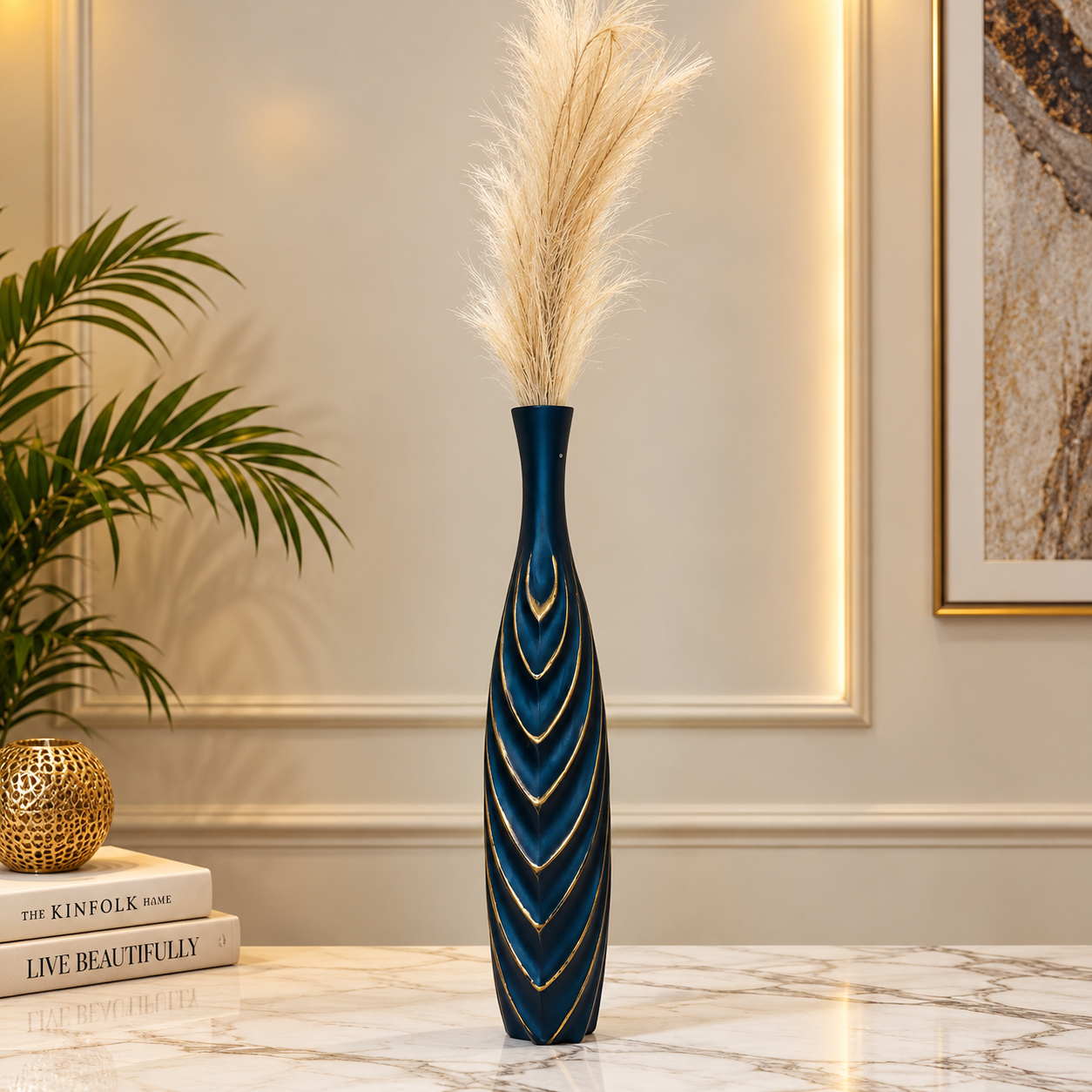 Elegant black  Gold Decorative Vase Set [fiber]