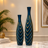 Elegant black  Gold Decorative Vase Set [fiber]