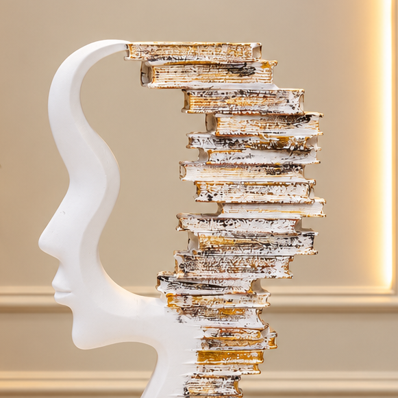 Gold Sculptural Face Decor [fiber]