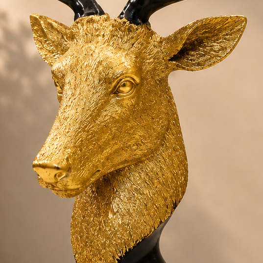 Golden Majesty Deer Bust
