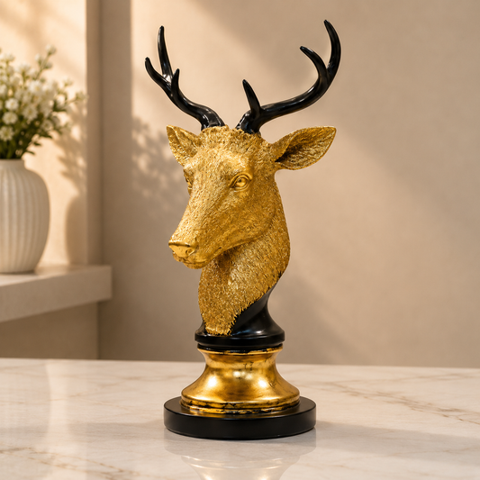 Golden Majesty Deer Bust