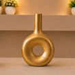 Nordic Golden Sunburst Donut Vase [fiber]