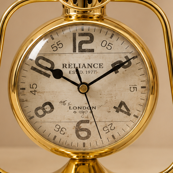 Golden Lantern Table Clock