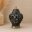 Fiber Urn Vase with Cutout Triangle