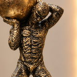 Athletic Figure with Golden Sphere – Luxury Decorative Sculpture