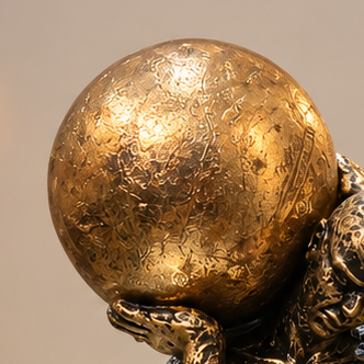 Athletic Figure with Golden Sphere – Luxury Decorative Sculpture