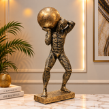 Athletic Figure with Golden Sphere – Luxury Decorative Sculpture