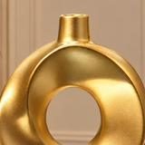 Golden Sculptural Ring Vase [fiber]