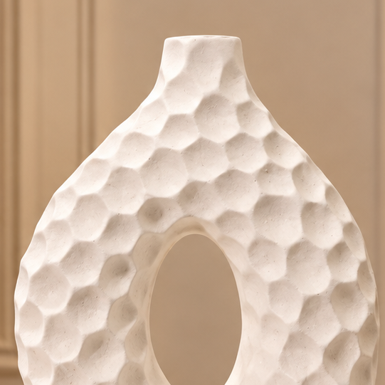 Elegant Textured Hollow Vase [ceramic]