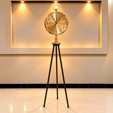 Elegant Gold &amp; Black Tripod Floor Clock