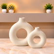 Nordic Ceramic Donut Vase Set (Set of 2)