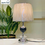 Silver Crystal Table Lamp Pair