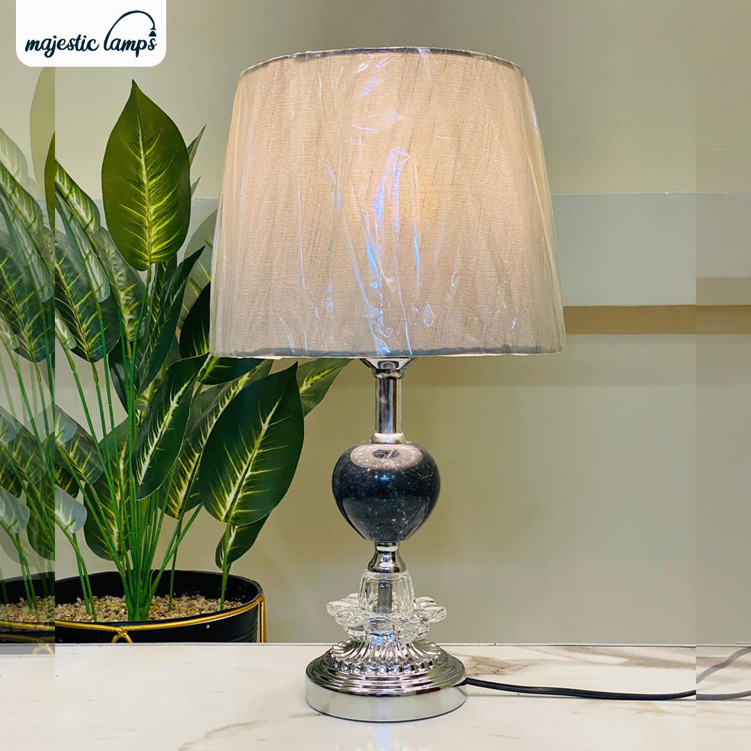 Silver Crystal Table Lamp Pair