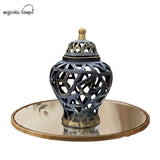 Fiber Urn Vase with Cutout Triangle