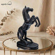 Black Resin Horse Statue – Abstract Rearing Horse Sculpture, Modern Art Animal Figurine, Decorative Tabletop Showpiece for Home & Office Décor