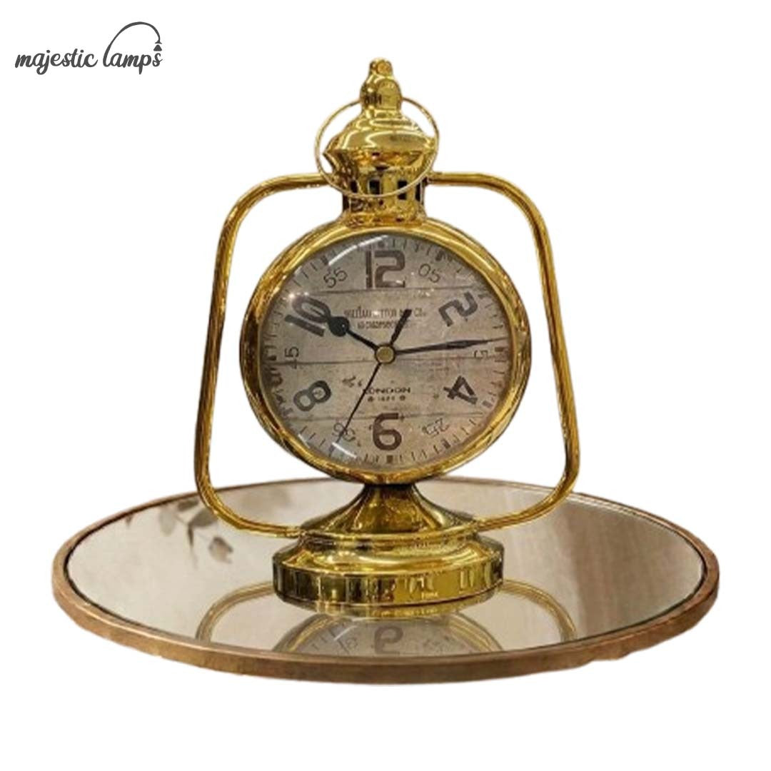 Golden Lantern Table Clock