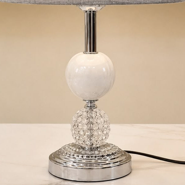 The Imperial Marble &amp; Crystal Ball Table Lamp Pair