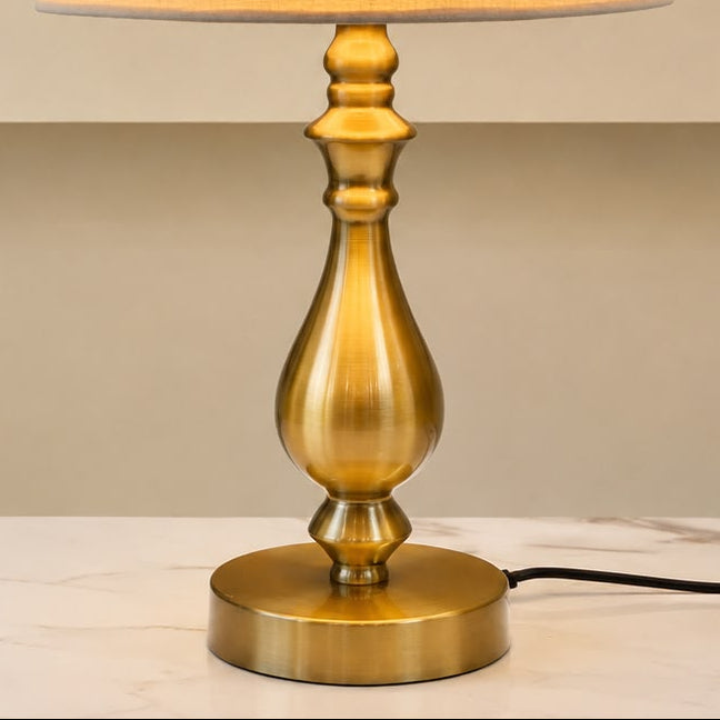 The Amber Glow Classic Metallic Table Lamp pair