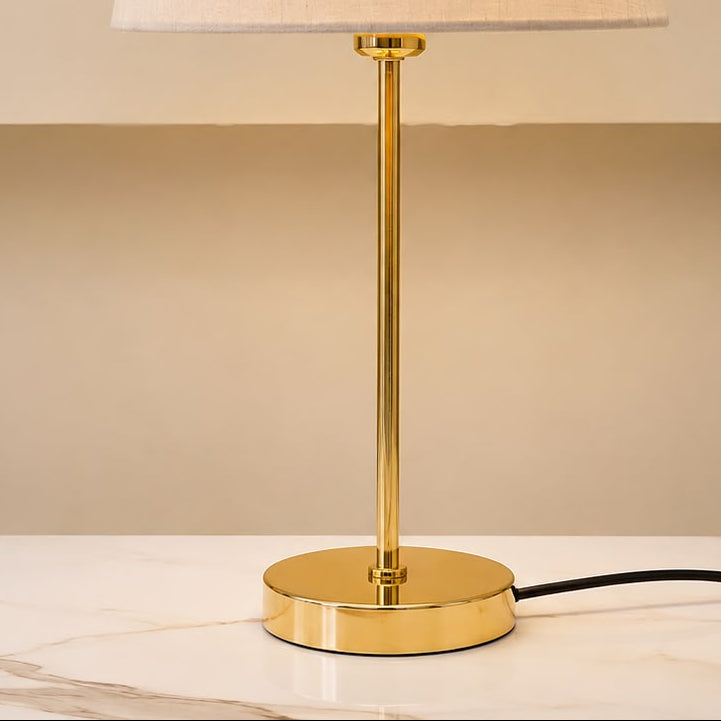 Golden Simple Rod Table Lamp Pair