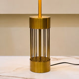 Modern Geometric Cage Antique Brass Metal Table Lamp [pair]