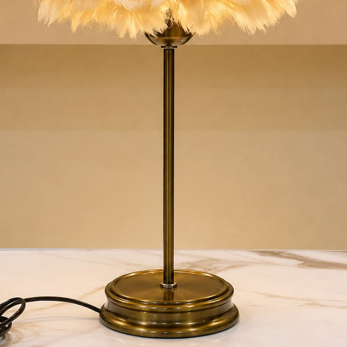 The Golden-Hour Feather Table Lamp pair