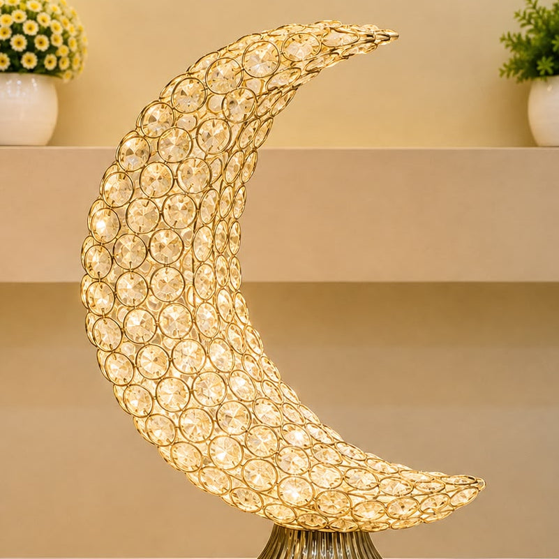 The Ethereal Lunar LED Crystal Table Lamp pair
