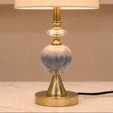 Marble Ball Crystal Table Lamp Pair