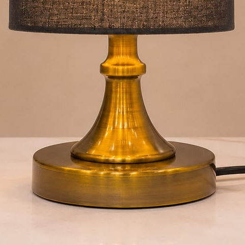 Brass Cylinder Table Lamp Pair
