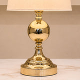 Golden Ball Table Lamp Pair