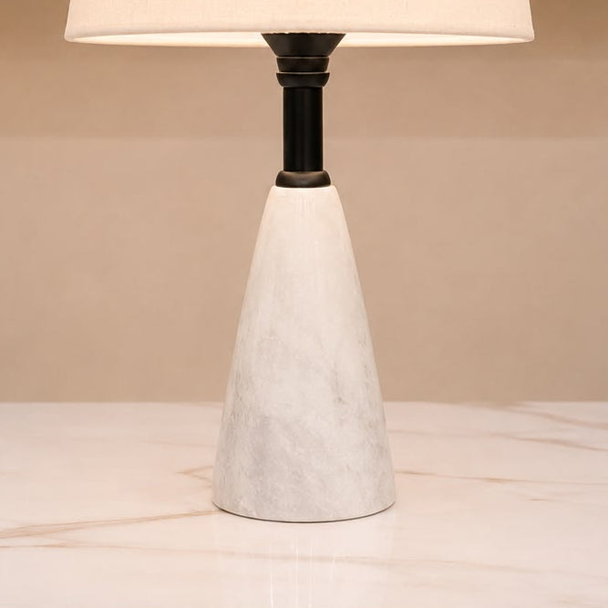 Marble Cone Table Lamp Pair