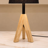 Wooden Tripod Table Lamp Pair