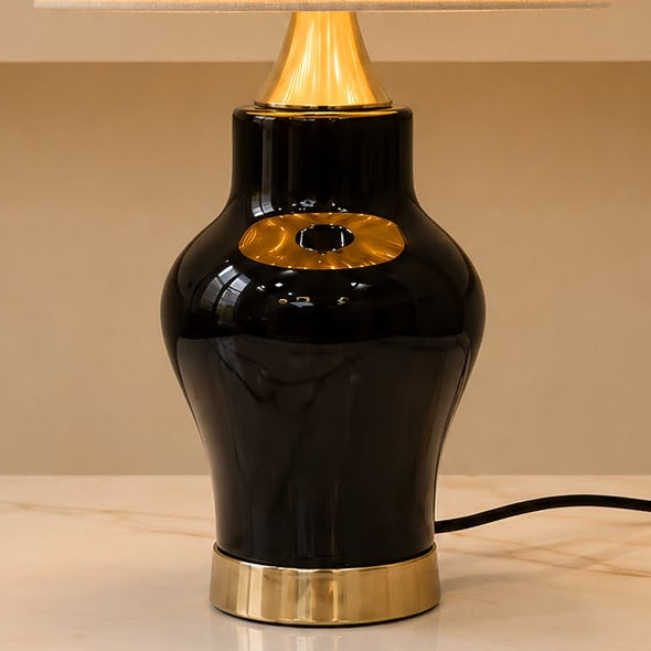 Espresso Luxe Fiber-Art Table Lamp pair