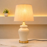 Ivory Luxe Fiber-Art Table Lamp pair