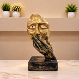 Golden Contemplation Face &amp; Hands Decorative Sculpture