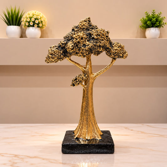 Golden Bonsai Tree Decorative Showpiece – Luxury Black &amp; Gold Finish