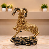 markhor Golden Ram Decorative Showpiece – Black &amp; Gold Luxury Finish