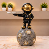 Black &amp; Gold Astronaut Serving Tray Figurine [fiber]