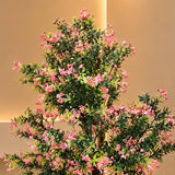 Artificial Pink Blossom Tree with White &amp; Gold Planter