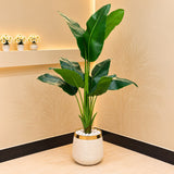 Artificial Bird of Paradise Plant with White &amp; Gold Planter