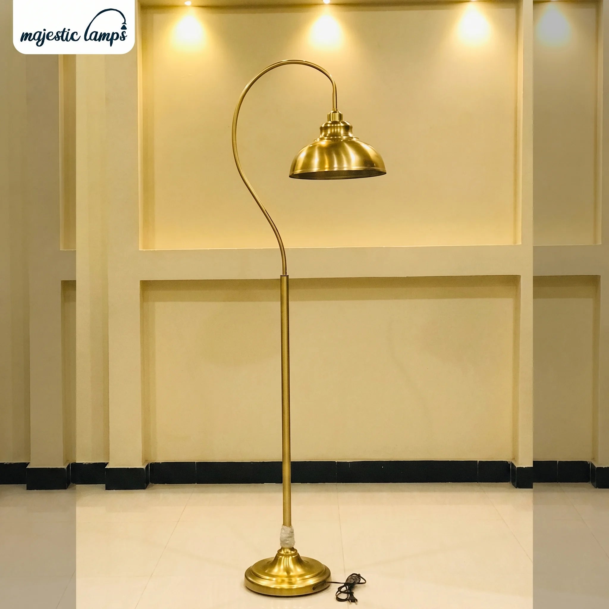 Brass Elephant Small Floor Lamp