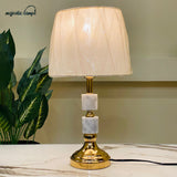 Marble Double Step Table Lamp Pair