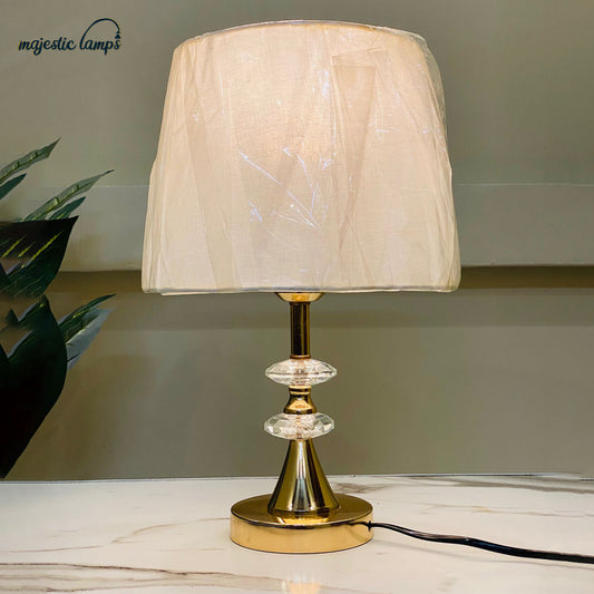 Double Tier Crystal Table Lamp Pair