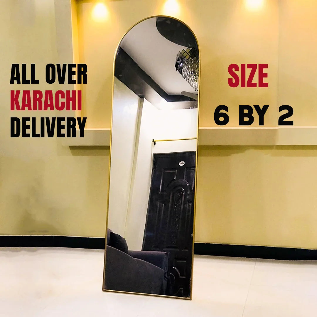 Arch Full Length selfie Mirror 6x2 ft / this mirror can be delivered in karachi