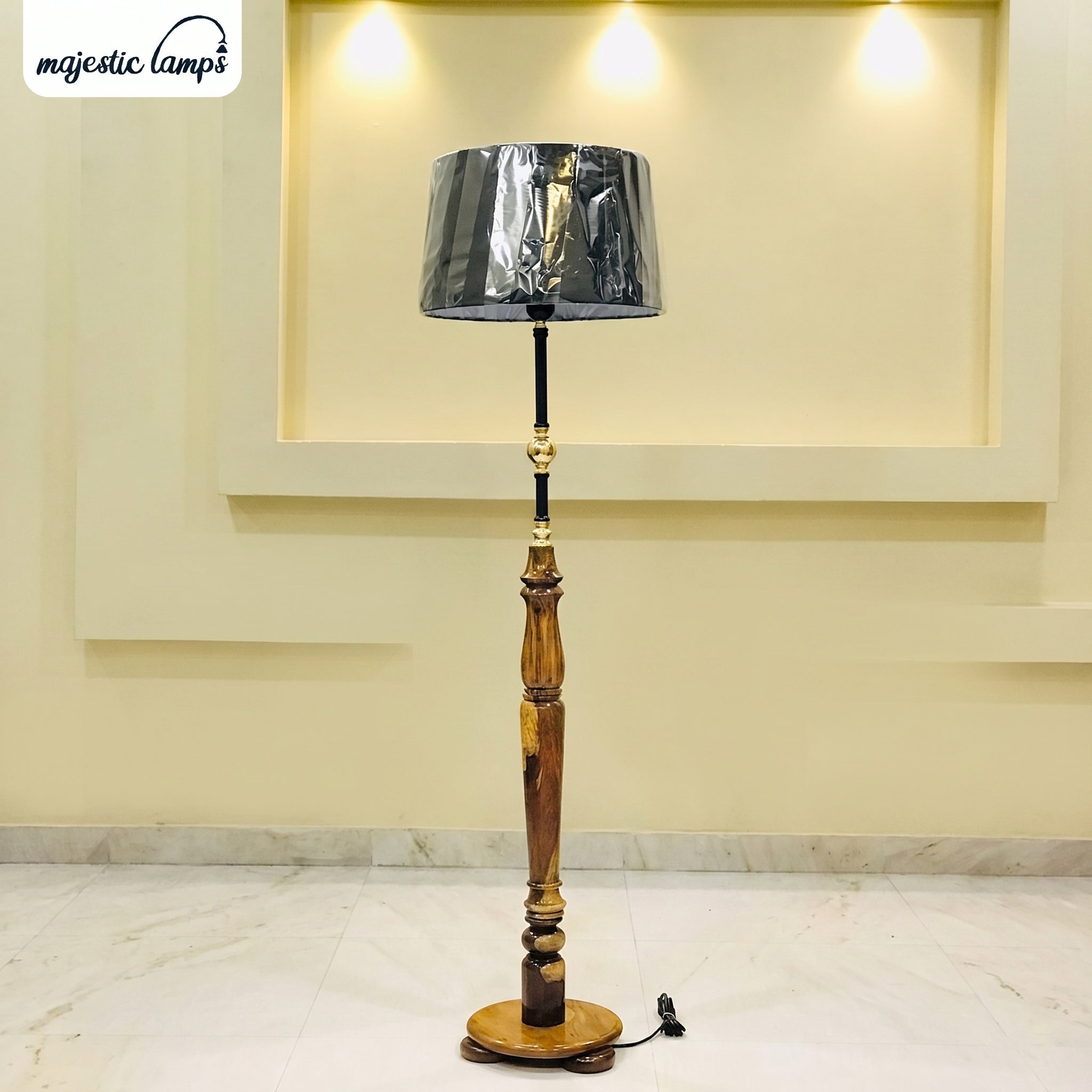 Sheesham Wood Floor Lamp
