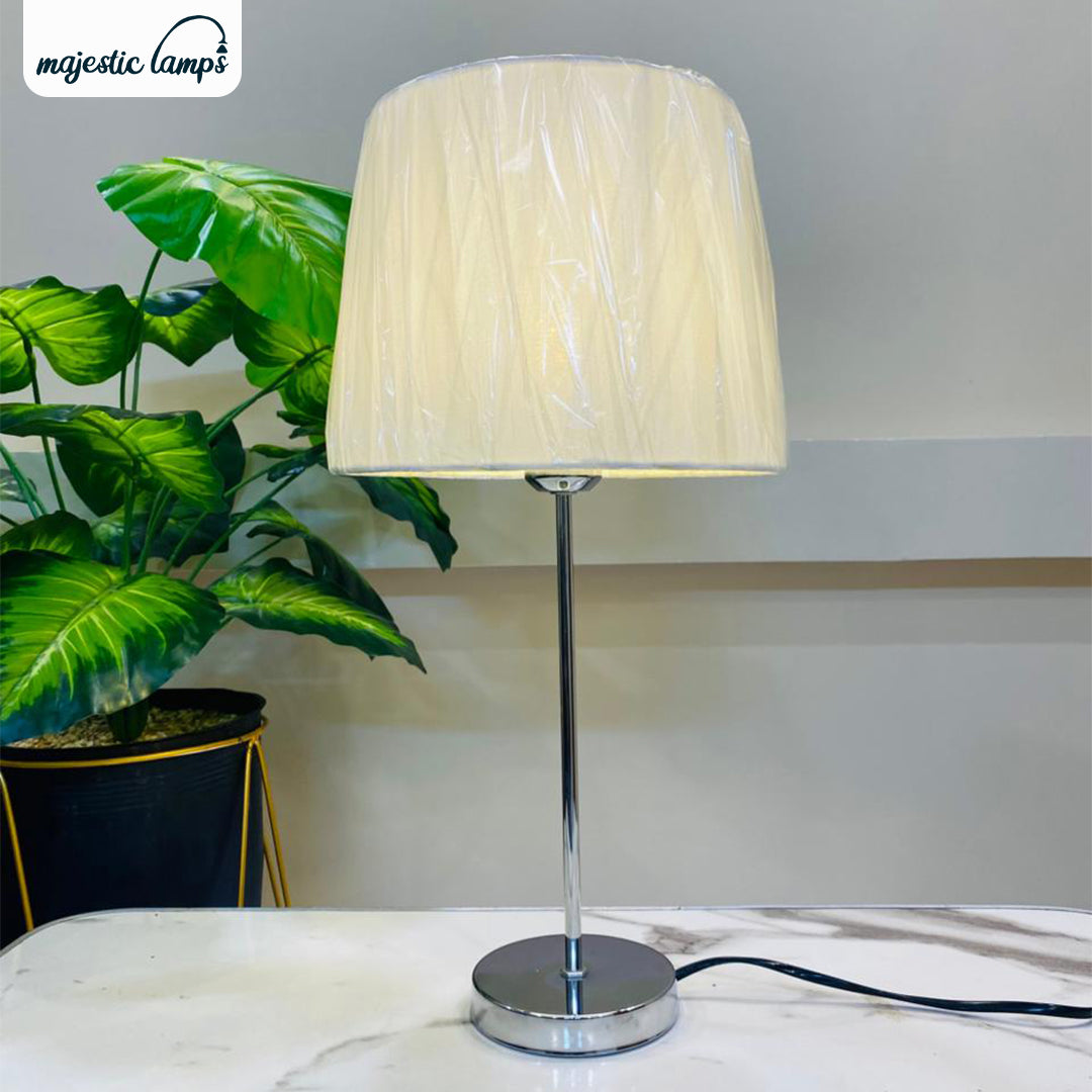Silver Simple Rod Table Lamp Pair