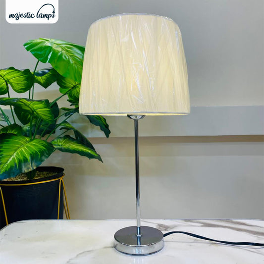 Silver Simple Rod Table Lamp Pair
