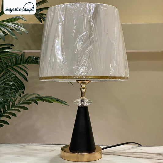 V Cone Crystal Table Lamp Pair