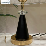 V Cone Crystal Table Lamp Pair
